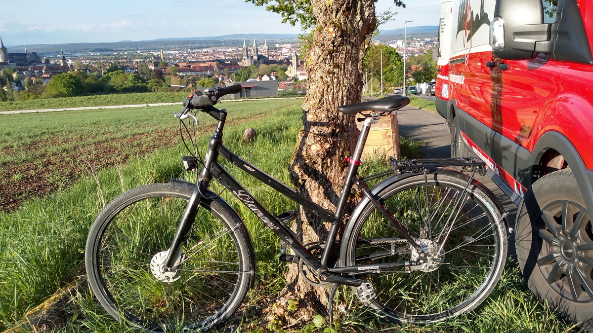 Fahrradverleih Bamberg: Tourenrad  Diamant Saphyr, 8-Gang-Nabenschaltung mit Freilauf, Rollerbremse, für FahrerInnen bis max. 85kg geeignet, Größe S-L